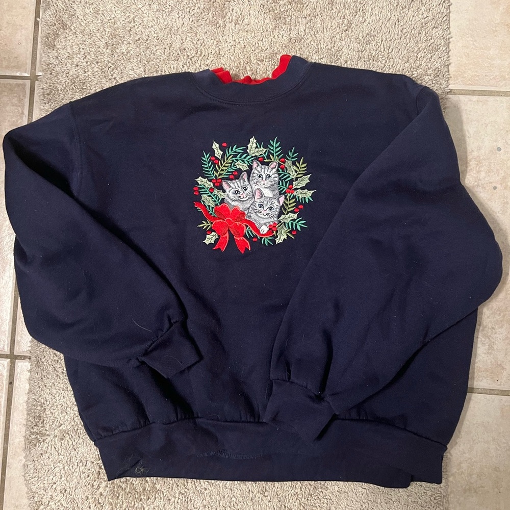 COPY - Vintage CHRISTMAS CAT UGLY SWEATER RARE